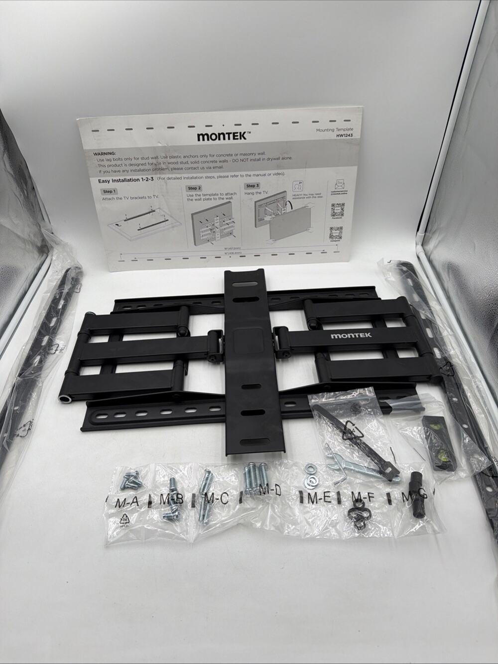 MONTEK Ultra Slim TV Wall Mount for 43-90in TVs | 1.1" Thin Low Profile